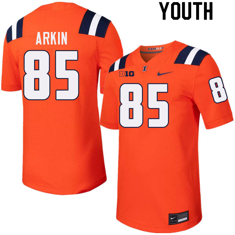 Youth #85 Tanner Arkin Illinois Fighting Illini College Football Jerseys Stitched-Orange